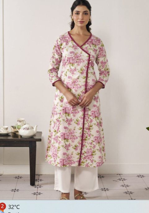 Women Block Print Kurta - Image 3